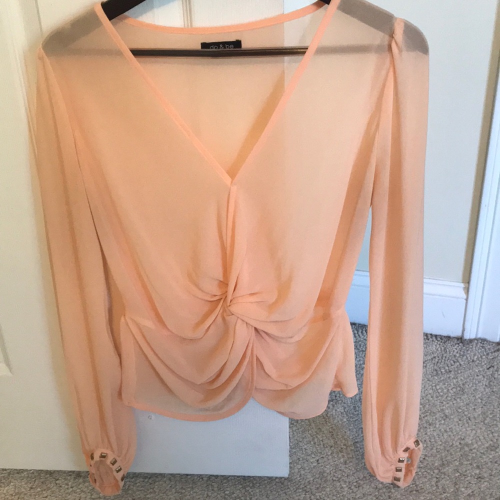 do & be bell sleeved peach blouse